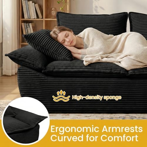 69" Boneless Loveseat Sofa, 2-Seater Boneless Couch - Image 3