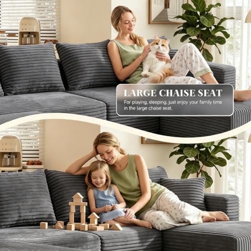 118" Boneless Couch, Modular Sectional Sofa - Image 4