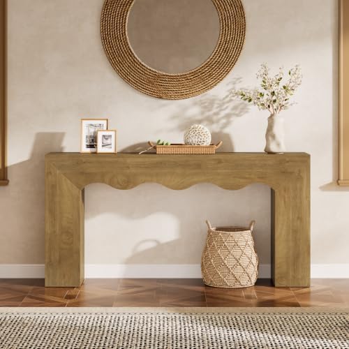Tribesigns 63" Farmhouse Console Table, Wooden Couch Table Behind Sofa - Image 3