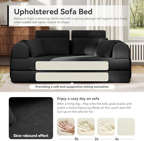 79" Round Arm Sofa with High Backrest Pillow - Image 5