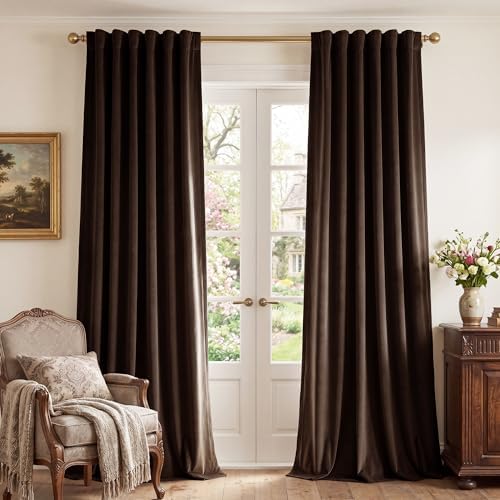 StangH Brown Velvet Curtains Blackout by StangH