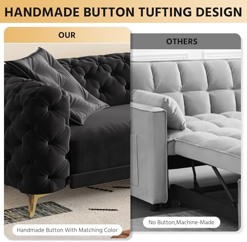 97.7" Velvet Pull-Out King Sleeper Sofa Bed - Image 6