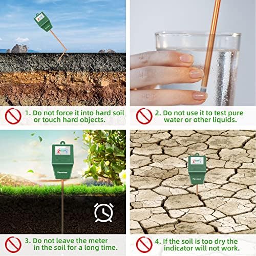 Kensizer Soil Tester, Soil Moisture/pH Meter, Gardening Farm Lawn Test Kit Tool - Image 6