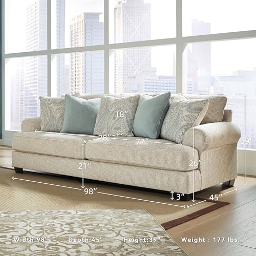 Signature Design by Ashley Deep Seat Chenille Sofa, No Assembly 3 Seater - Image 3