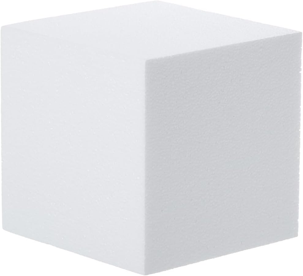 Crafare 4 Pack Craft Foam Blocks 6x6x6inch Polystyrene Brick Square for Arts School Projects Sculptures Floral Arrangements Modeling and Centerpieces