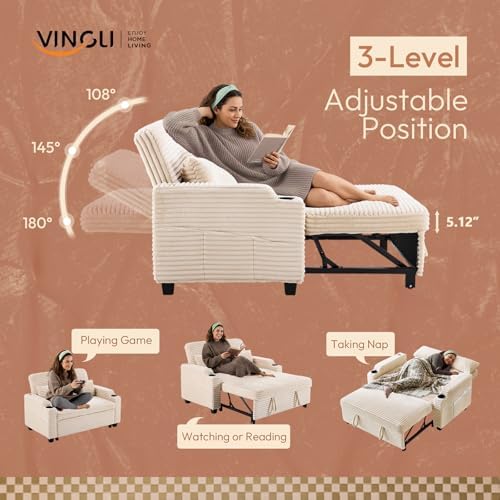 VINGLI Loveseat Sleeper Sofa Couch - Image 3