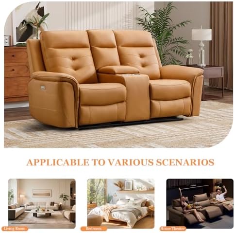 EBELLO Power Recliner Sofa Set, Faux Leather 2 Adjustable Single Recliner - Image 6