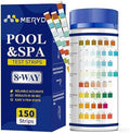 8-Way Pool Salt Test Strips, 150 Strips Pool and Hot Tub Test Strips by MERYDI
