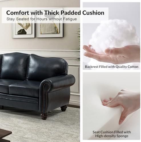 Classic 3-Seater Sofa with Premium Leather Upholstery, Stylish & Comfortable - Image 4