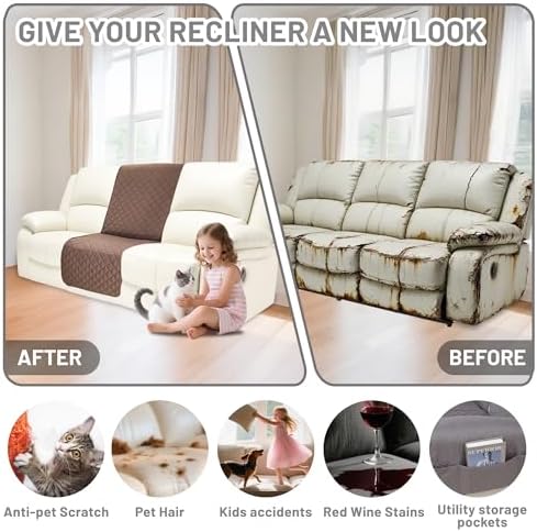 Waterproof Sectional Reclining Couch Covers L Shaped Recliner Sectional Sofa - Image 6