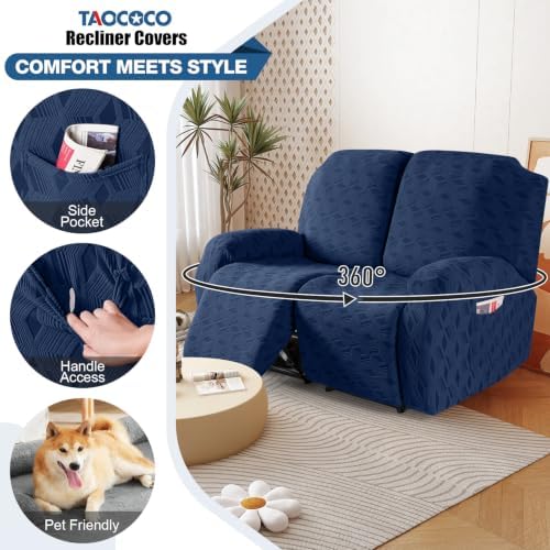 TAOCOCO Recliner Loveseat Cover Oversized, Stretch Jacquard Reclining Loveseat - Image 4