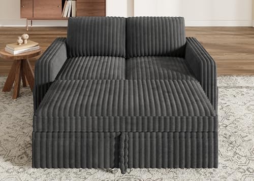 HONBAY Modular Pull Out Sofa Bed, Corduroy Loveseat, Couches - Image 3
