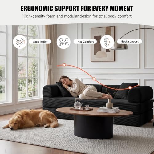 79" Memory Foam Sofa Bed, Convertible Futon Boneless Couch - Image 4