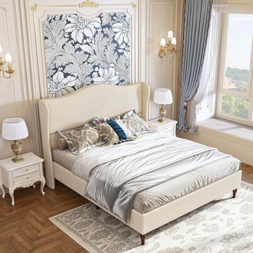 koorlian King Size Bed Frame Upholstered Platform Bed - Image 4
