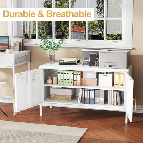 Metal Storage Cabinet Short, 2-Door Locker Cabinets - Image 4