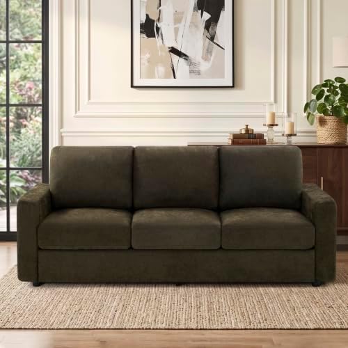 84" Chenille 3-Seat Sofa w/Comfortable Back Cushions - Image 4
