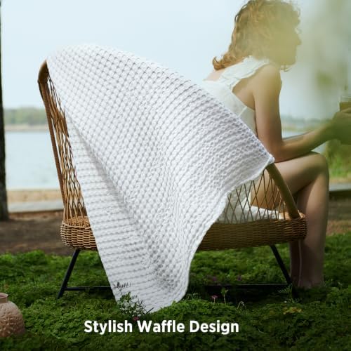 Bedsure Cooling Waffle Blanket for Hot Sleepers, Throw XL - Image 5