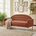 63" Small Loveseat Sofa for Small Spaces, Office Couch, Ocher Orange by QNZK