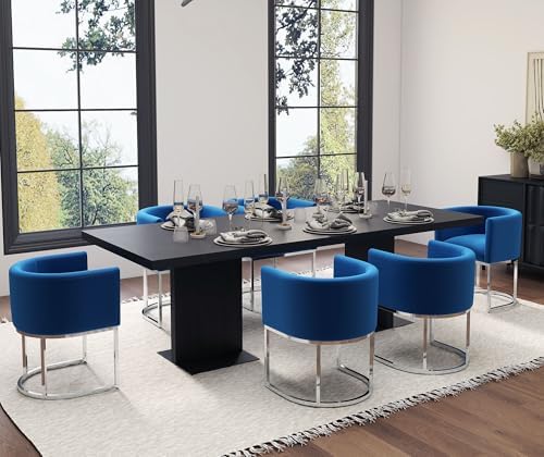 HNY Mid Century Modern Upholstered Barrel Dining Chairs - Image 6