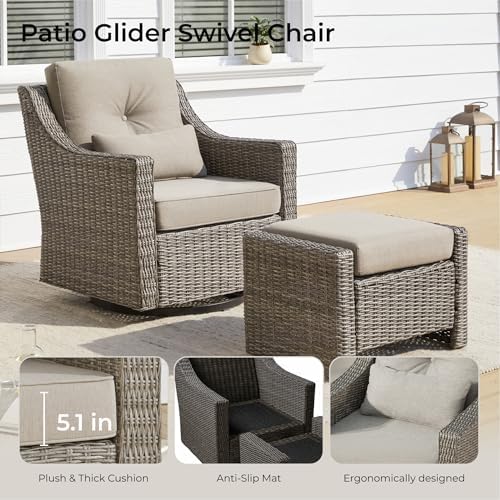CHITA Patio Furniture Set, Outdoor Rocking Swivel Chair - Image 2