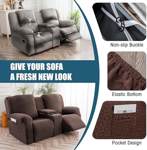 Genina Waterproof Recliner Loveseat Cover, 2 Seat - Image 5