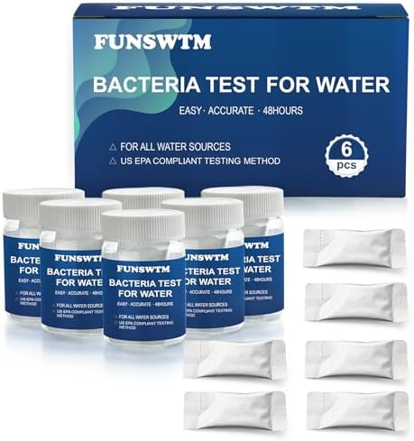 Coliform Bacteria Water Test Kit: 6-Pack Water Bacteria Test Kit Easy At-Home by FUNSWTM
