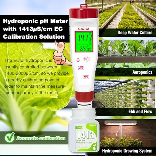 pH Meter for Hydroponic Water, Digital EC ppm Tester for Nutrients - Image 5