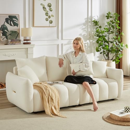 Antetek Set of 3 Teddy Fabric Sofa - Image 5