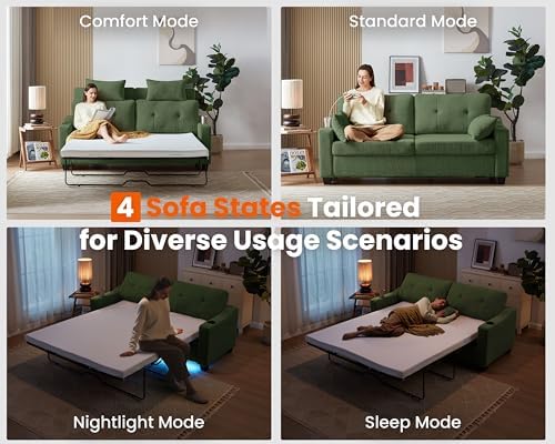 Queen Size Pull Out Sleeper Sofa Bed, Pullout Loveseat Couch Bed - Image 4