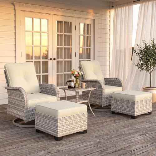 Outdoor Patio Furniture Set Patio Rocking Swivel Chair - Image 7