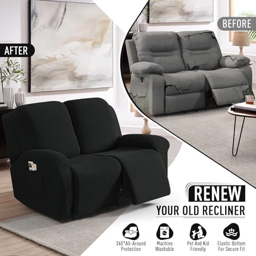 TAOCOCO Stretch Loveseat Recliner Covers 6 Piece - Image 4