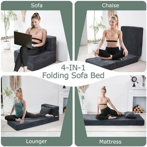 Folding Sofa Bed, Convertible Sleeper Chair Bed, Floor Sofa - Image 4