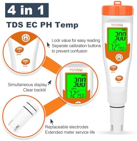 Hydroponics EC pH Tester, Simultaneous Display pH ppm - Image 4
