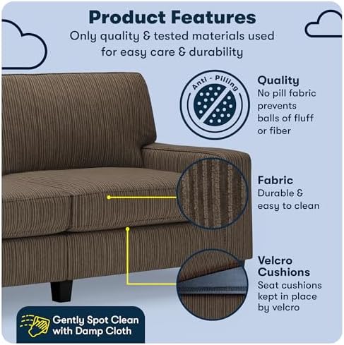 Serta Palisades 78" Track Arm Sofa, Easy Care Polyester, Soft Pillow Back - Image 3