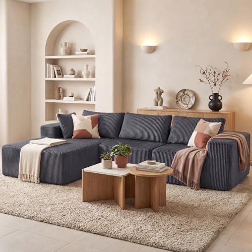 DUMOS 105" Modular Sectional Boneless Couch, Left Chaise L-Shaped Couch - Image 2