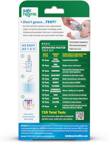 Safe Home® 12-in-1 Basic Drinking Water Test Kit – DIY Testing - Image 2