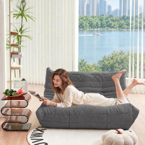 N&V Fireside Loveseat, Mid Century Armless Twin Size Floor Sofa, Soft Premium - Image 7