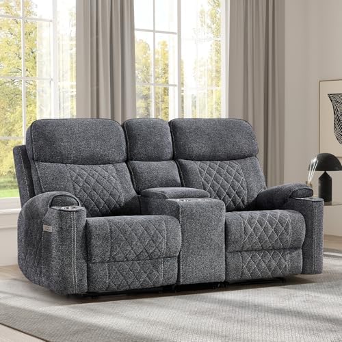 EBELLO Power Reclining Sofa Couch, Fabric Electric Recliner Loveseat Sofa by EBELLO