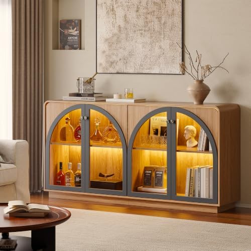 Sideboard Buffet Cabinet with Storage, Credenza Storage Cabinet - Image 3