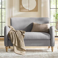 HULALA HOME 50.5" Farmhouse Loveseat Sofa, 2 Seater Sofa, Solid Grey by HULALAHOME