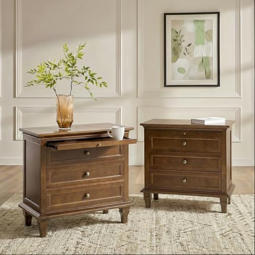 HULALA HOME Farmhouse 3 Drawer End Table by HULALAHOME