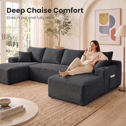 Yafylly 134" U Shaped Sectional Sofa - Image 6