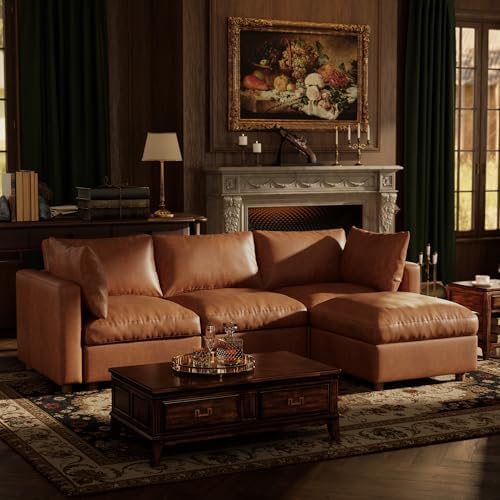 99'' Faux Leather Modular Sectional Sofa by Quenvo