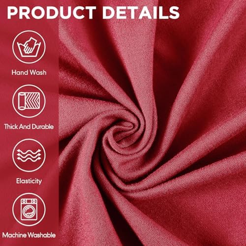 Peryiter 2 Pcs Couch and Loveseat Sofa Covers, Xmas Red, Milk Silk - Image 4