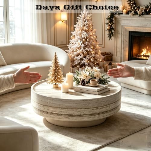 31.5" Modern Faux Marble Coffee Table - Image 6