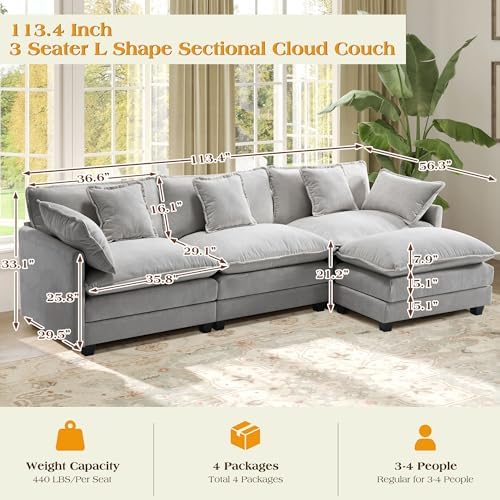 Hanherry Modular Sectional Sofa, Cloud Couch - Image 2