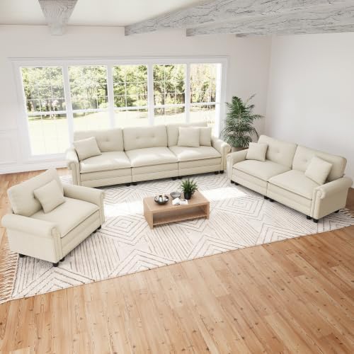 SUNSHINE VALLEY Modular Sectional Sofa Set Living Room 3-Piece Deep Seats by SUNSHINEVALLEY