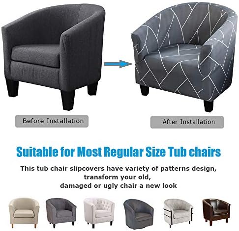 MIFXIN Tub Chair Slipcover 1 Piece High Stretch Club Chair Cover Elastic Barrel - Image 6