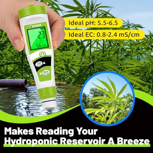 UIUZAMR pH Meter for Hydroponics PPM EC Meter for Water Hydroponics - Image 2