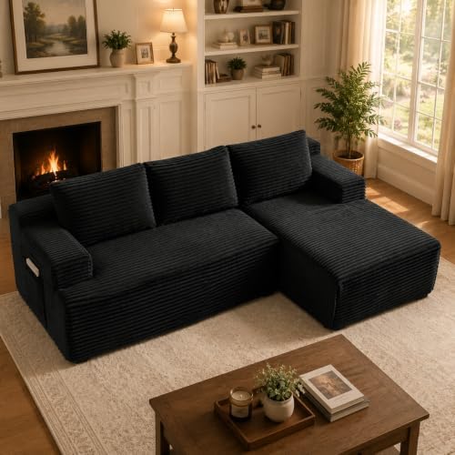 96" Boneless Sectional Sofa Cloud Couch by EAFURN